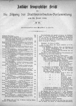 No. 20, 25. Juni 1891