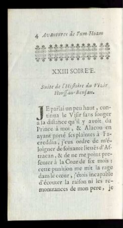 XXIII Soirée. Suite de l'Histoire du Vizir Houssan-Bensan.