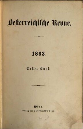 Österreichische Revue, 1863,1/2