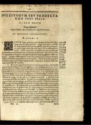 ... Liber XXXVII. ... De Bonorum Possessionibus