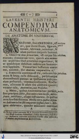 De Anatome In Universum.