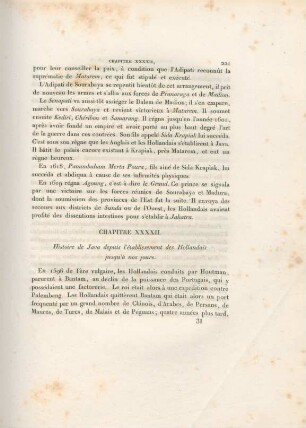 Chapitre XXXXII. Histoire de Java depuis l'etablissement des Hollandais jusqu'à nos jours