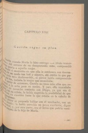 Capítulo XXXI - Gastón sigue su plan