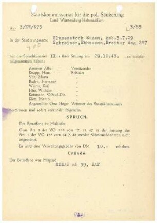 Blumenstock, Eugen