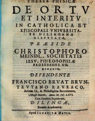 Theses phys. de ortu et interitu