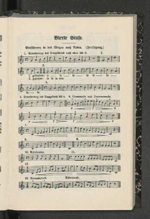 Vierte Stufe. Einführung in das Singen nach Noten. (Fortsetzung.)