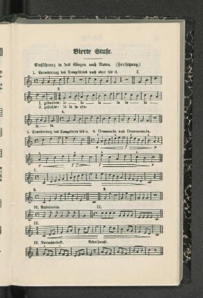 Vierte Stufe. Einführung in das Singen nach Noten. (Fortsetzung.)