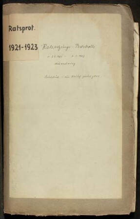 Ratsprotokolle 1921-1923