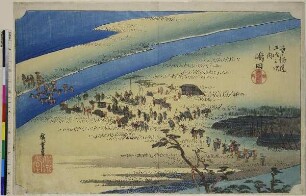 Shimada: Das Suruga Ufer des Ōi-Flusses, Blatt 24 aus der Serie: Die 53 Stationen des Tōkaidō, Hoeidō Edition