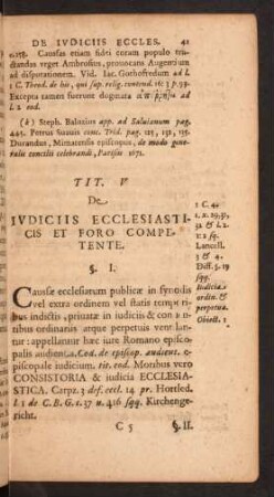 Tit. V De Iudiciis Ecclesiasticis Et Foro Competente.