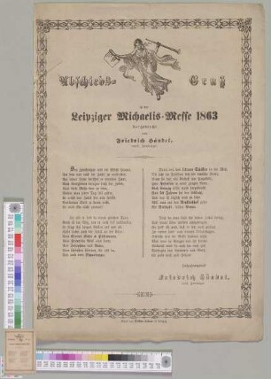 Abschieds-Gruß in der Leipziger Michaelis-Messe 1863