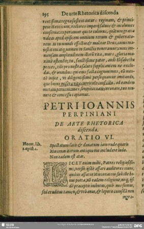 De Arte Rhetorica discenda. Oratio VI
