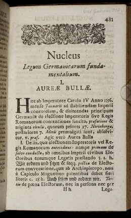 Legum Germanicarum fundamentalium nucleus.