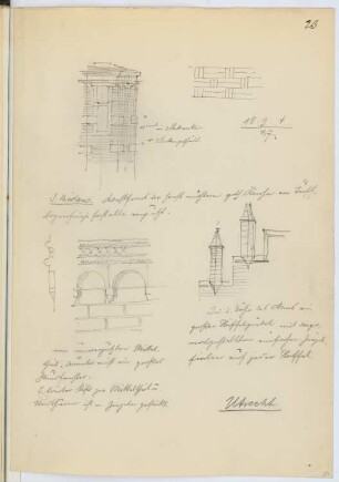 Dom, Utrecht: Details (aus: Skizzen- und Fotoalbum 10)