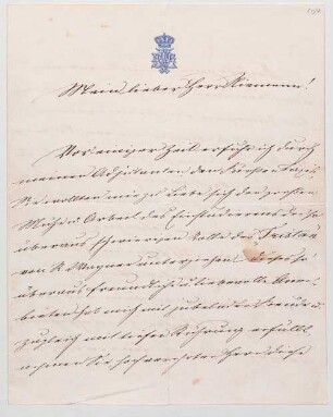 Ludwig II. von Bayern (1845 - 1886) Autographen: Brief von Ludwig II. an Albert Niemann - BSB Autogr.Cim. Ludwig .104