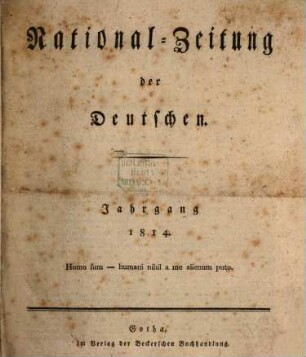 National-Zeitung der Deutschen. 1814
