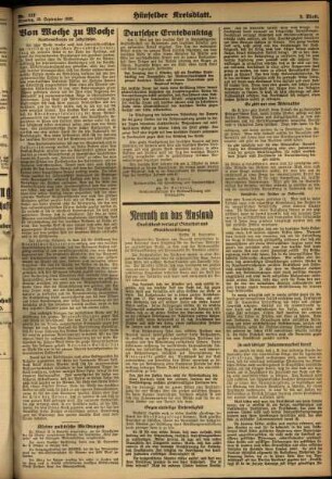 Zweite Ausgabe vom Dienstag, den 19. September 1933.