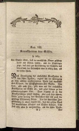 Kap. VIII. Krankheiten der Säfte