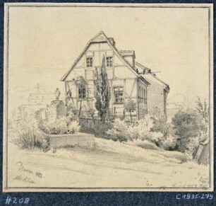 Die alte Schule und der Kirchhof in Plauen bei Dresden