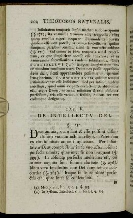Cap. V. De Intellectu Dei