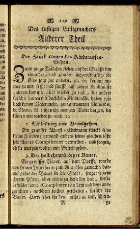 Des lustigen Lustigmachers Anderer Theil.