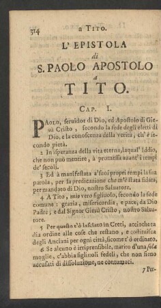 L'Epistola di S.Paolo Apostolo a Tito