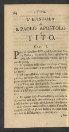 L'Epistola di S.Paolo Apostolo a Tito