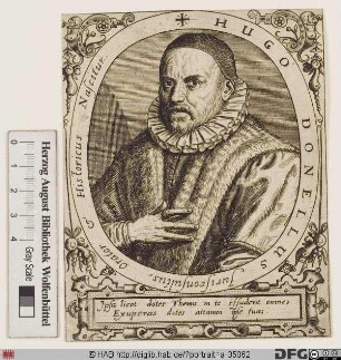 Bildnis Hugo Donellus (eig. Hugues Doneau)