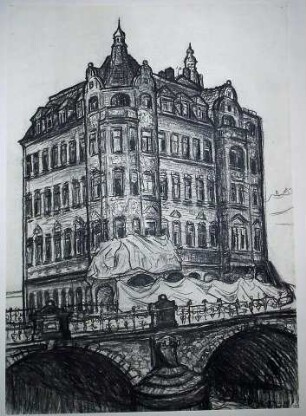 Abrisshaus vor Sprengung (Ärztehaus)