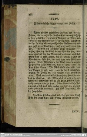 XXXV. Nichtnatürliche Absonderung der Milch