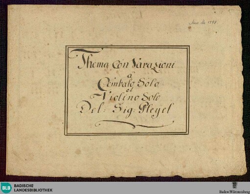 Variations - Don Mus.Ms. 1598 : cemb, vl; C; BenP deest