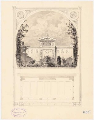 Erbbegräbnis für 7 Gräber auf dem israelitischen Kirchhof, Berlin-Weißensee: Fassade, Grundriss (Variante) 1:50