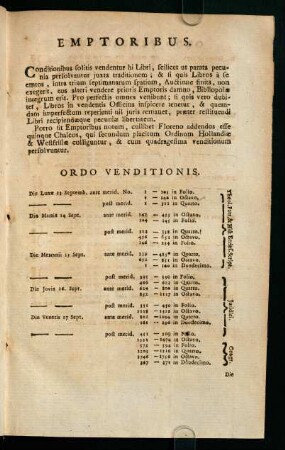 Emptoribus. - Ordo Venditionis.