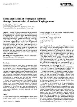 Some applications of seismogram synthesis through the summation of modes of Rayleigh waves