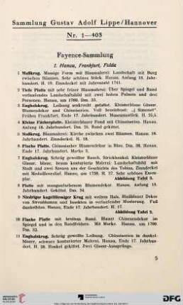 Sammlung Gustav Adolf Lippe/ Hannover (Nr. 1-403)