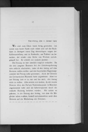 Nürnberg, den 11. Januar 1909