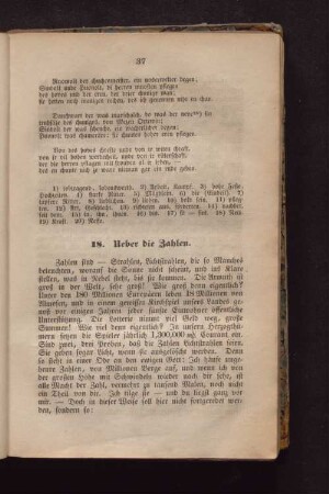 18. Ueber die Zahlen.