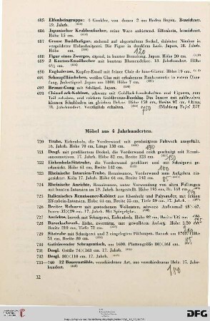 Möbel aus 4 Jahrhunderten (Nr. 720-806)