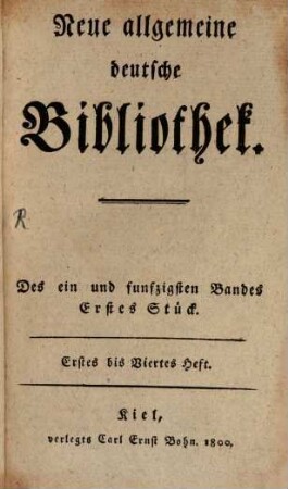 Neue allgemeine deutsche Bibliothek. 51. 1800