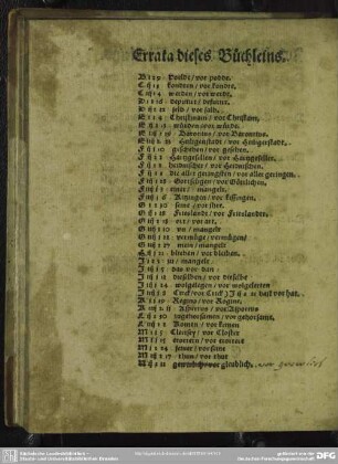 Errata dieses Büchleins