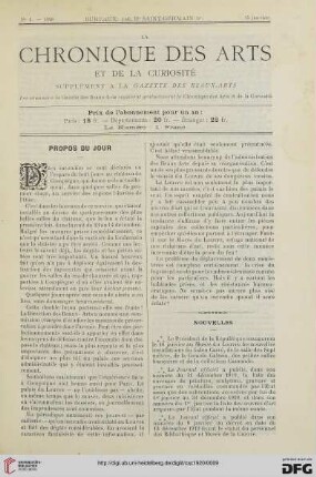 Nr. 1 (15 Janvier)