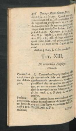 Tit. XIII. De contractu Emphyteutico