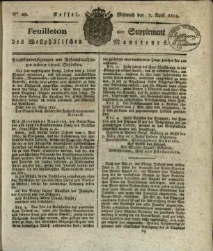 No. 28, Mittwoch den 7. April 1813