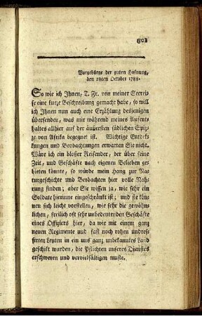 Vorgebirge der guten Hofnung, den 28ten October 1788.