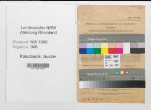 Entnazifizierung Gustav Kolodzeizik , geb. 19.08.1896 ()