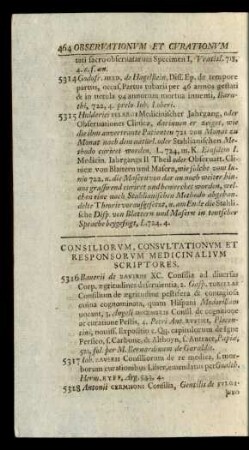 Consiliorum, Consultationum Et Responsorum Medicinalium Scriptores