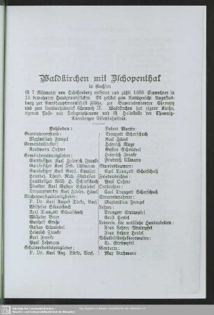 Waldkirchen mit Zschopenthal in Sachsen