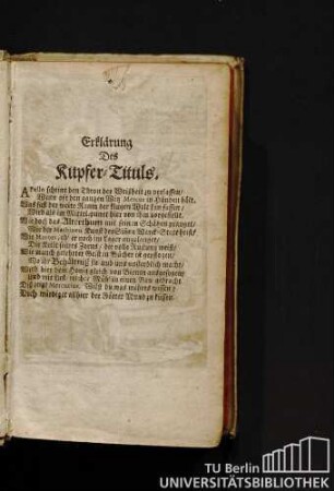 Erklärung Des Kupfer-Tituls.