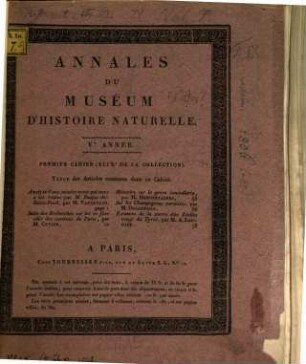 Annales du Muséum d'Histoire Naturelle. 9, 9. 1806