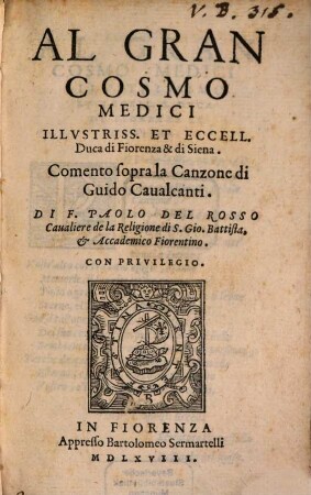 Comento sopra la Canzone di Guido Cavalcanti